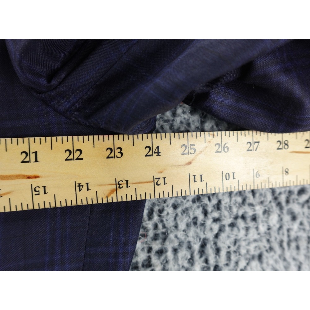 Bespoke 44 L Loro Piana " 4 Seasons " Super 130's Navy Blue Double Windowpane - Picture 14 of 16